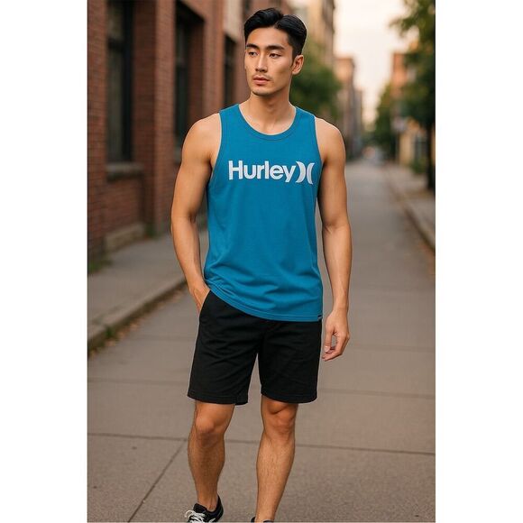 Hurley Men's Blue Tank Top Size S Summer Casual Wear - Picture 3 of 5